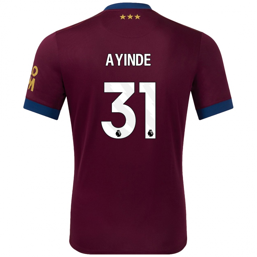 Børn Leon Ayinde #31 Brun Udebane Spillertrøjer 2024/25 Trøje T-Shirt