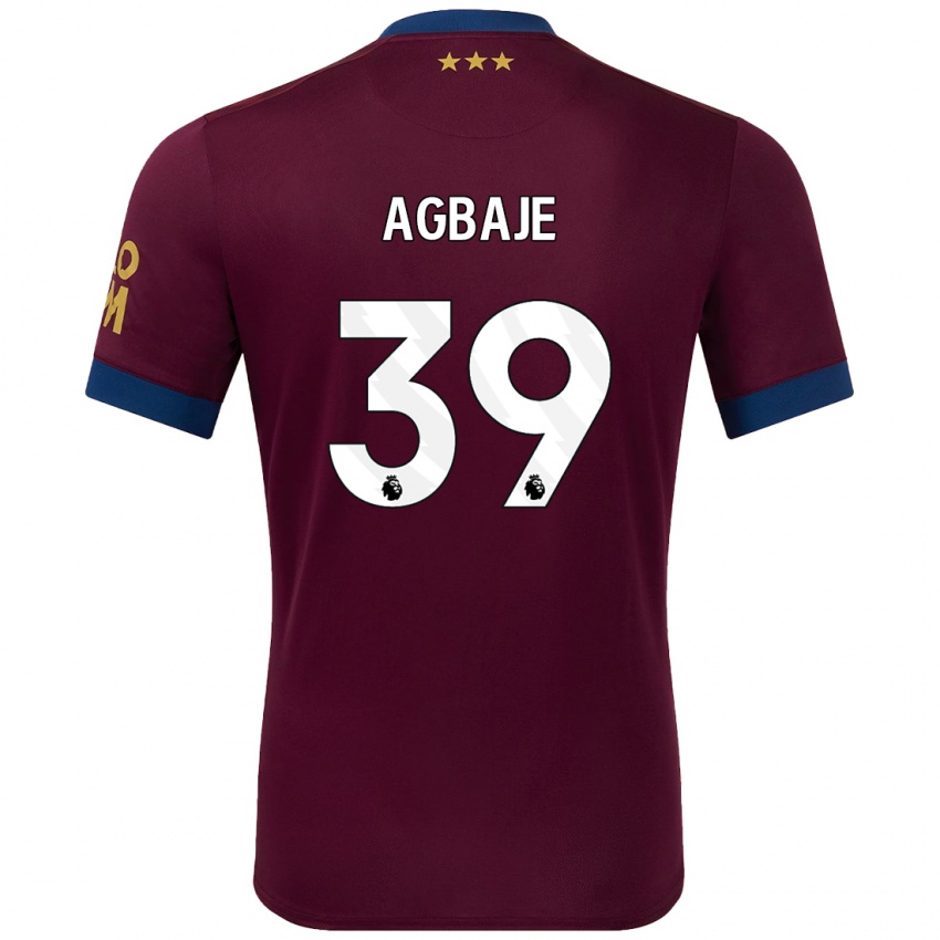 Børn Edwin Agbaje #39 Brun Udebane Spillertrøjer 2024/25 Trøje T-Shirt