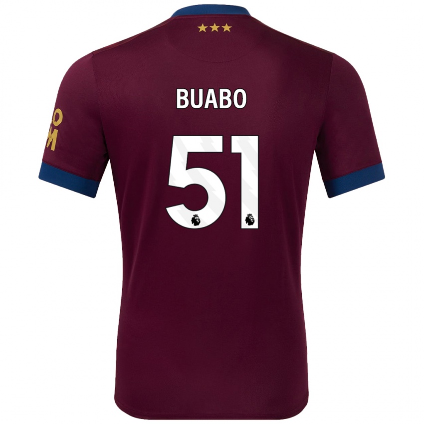 Børn Gerard Buabo #51 Brun Udebane Spillertrøjer 2024/25 Trøje T-Shirt