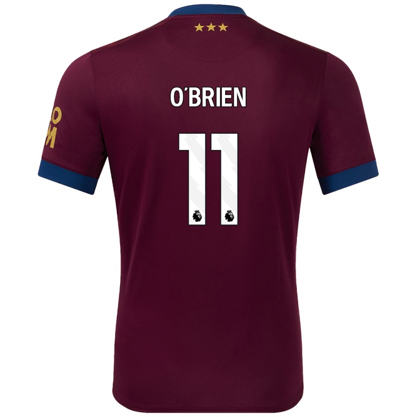 Børn Lucy O'brien #11 Brun Udebane Spillertrøjer 2024/25 Trøje T-Shirt