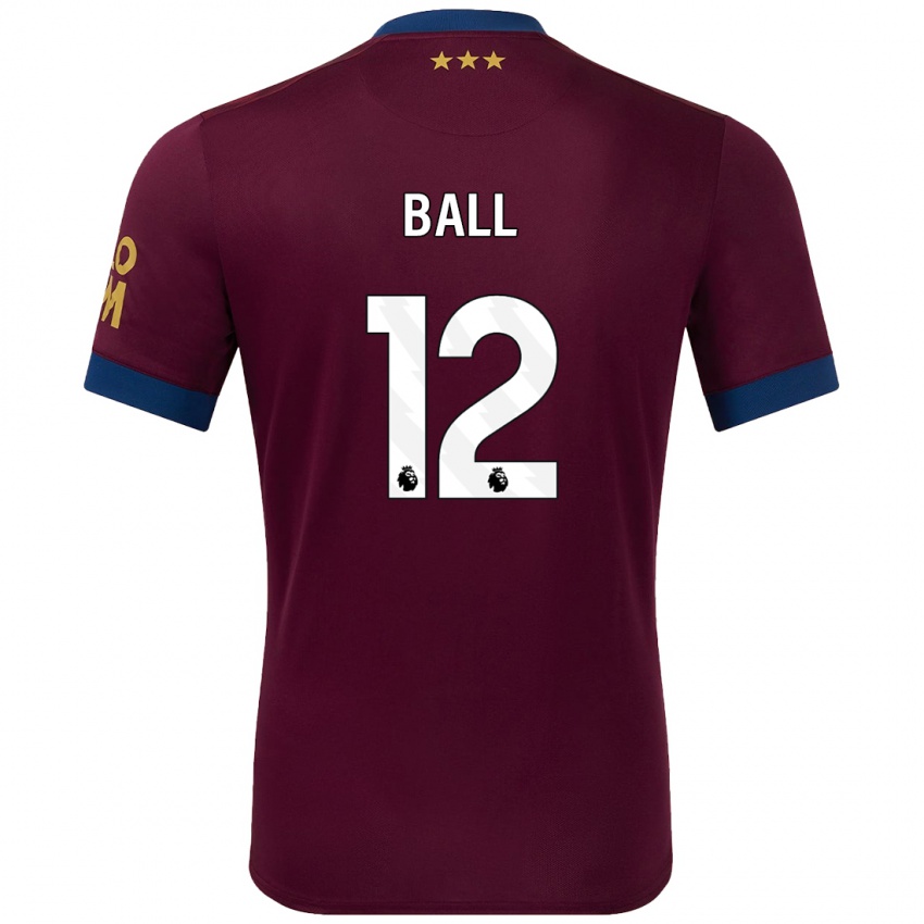 Børn Dominic Ball #12 Brun Udebane Spillertrøjer 2024/25 Trøje T-Shirt