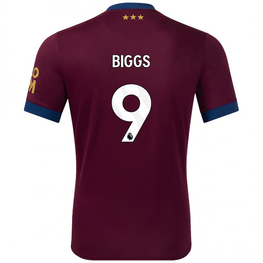 Børn Maddie Biggs #9 Brun Udebane Spillertrøjer 2024/25 Trøje T-Shirt