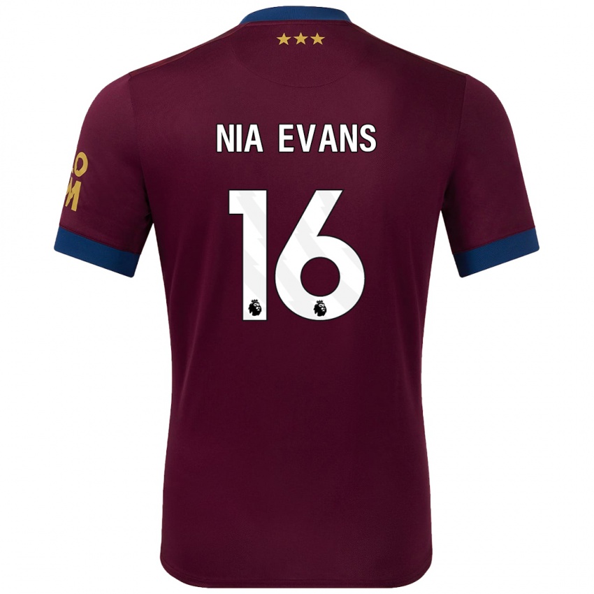 Børn Nia Evans #16 Brun Udebane Spillertrøjer 2024/25 Trøje T-Shirt