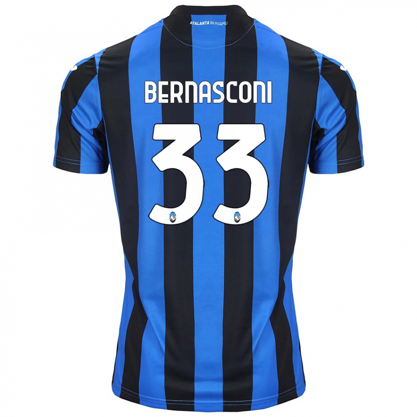 Mænd Lorenzo Bernasconi #33 Blå Sort Hjemmebane Spillertrøjer 2024/25 Trøje T-Shirt