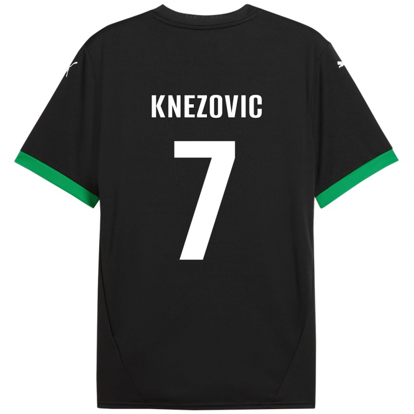 Mænd Borna Knezovic #7 Sort Mørkegrøn Hjemmebane Spillertrøjer 2024/25 Trøje T-Shirt