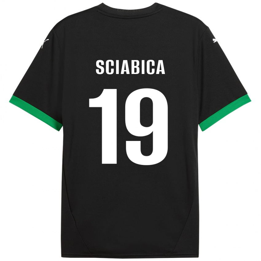 Mænd Manuela Sciabica #19 Sort Mørkegrøn Hjemmebane Spillertrøjer 2024/25 Trøje T-Shirt