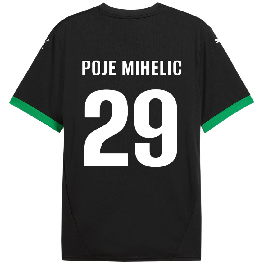 Mænd Naja Poje Mihelič #29 Sort Mørkegrøn Hjemmebane Spillertrøjer 2024/25 Trøje T-Shirt