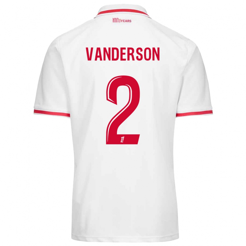 Mænd Vanderson #2 Hvid Rød Hjemmebane Spillertrøjer 2024/25 Trøje T-Shirt