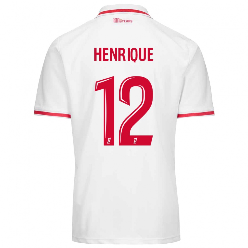 Mænd Caio Henrique #12 Hvid Rød Hjemmebane Spillertrøjer 2024/25 Trøje T-Shirt