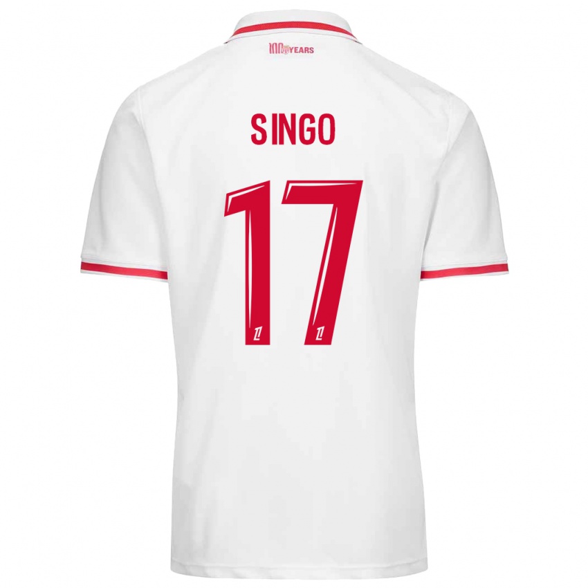 Mænd Wilfried Singo #17 Hvid Rød Hjemmebane Spillertrøjer 2024/25 Trøje T-Shirt