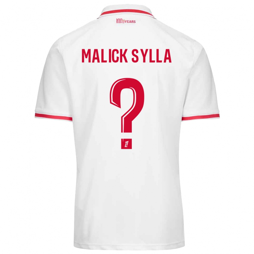 Mænd Malick Sylla #0 Hvid Rød Hjemmebane Spillertrøjer 2024/25 Trøje T-Shirt