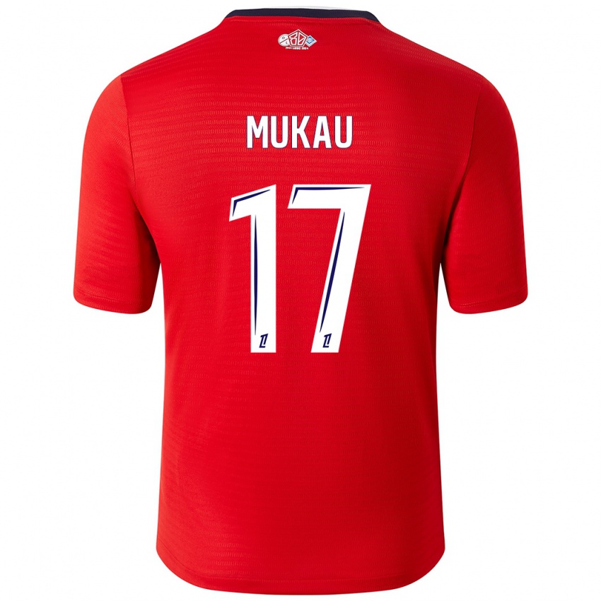 Mænd Ngal'ayel Mukau #17 Rød Hvid Hjemmebane Spillertrøjer 2024/25 Trøje T-Shirt