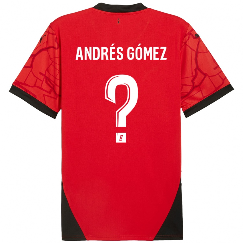 Mænd Carlos Andrés Gómez #0 Rød Sort Hjemmebane Spillertrøjer 2024/25 Trøje T-Shirt