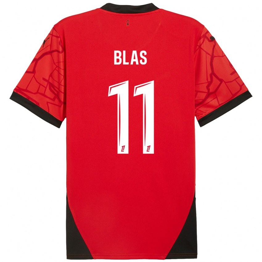 Mænd Ludovic Blas #11 Rød Sort Hjemmebane Spillertrøjer 2024/25 Trøje T-Shirt