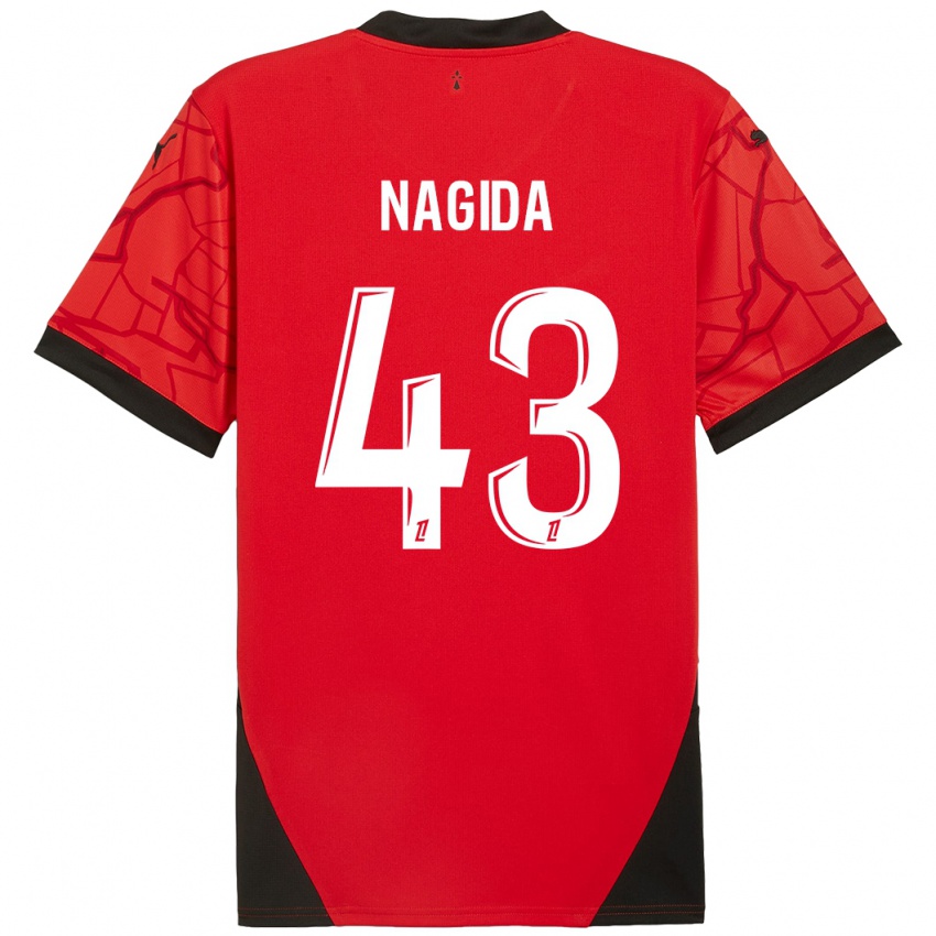 Mænd Mahamadou Nagida #43 Rød Sort Hjemmebane Spillertrøjer 2024/25 Trøje T-Shirt