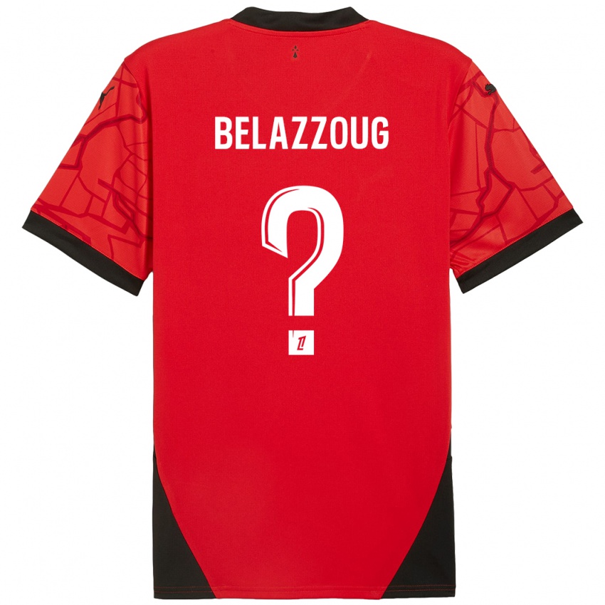 Mænd Kilian Belazzoug #0 Rød Sort Hjemmebane Spillertrøjer 2024/25 Trøje T-Shirt