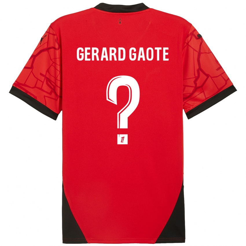 Mænd Steven Gerard Gaote #0 Rød Sort Hjemmebane Spillertrøjer 2024/25 Trøje T-Shirt