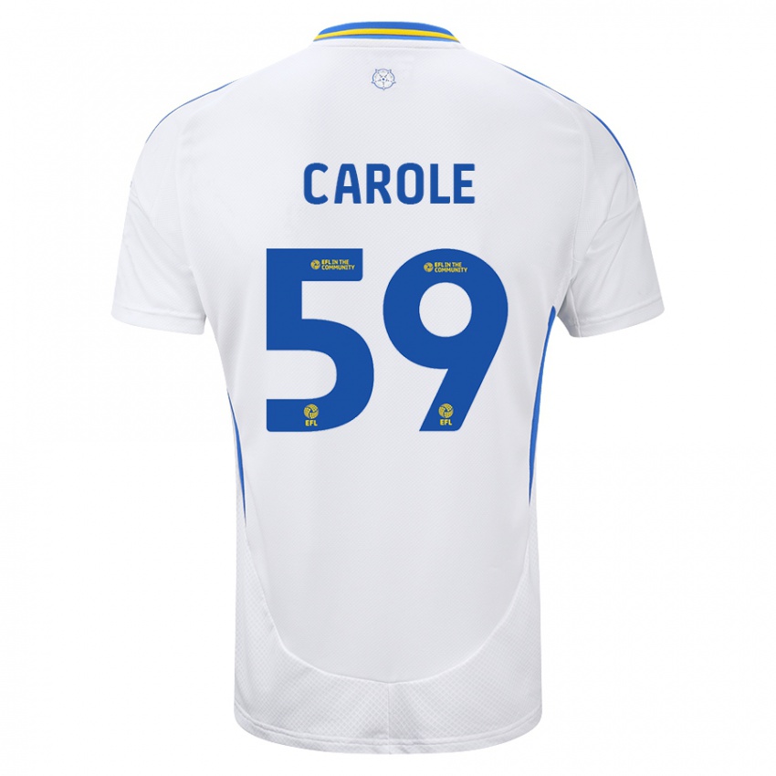 Mænd Keenan Carole #59 Hvid Blå Hjemmebane Spillertrøjer 2024/25 Trøje T-Shirt