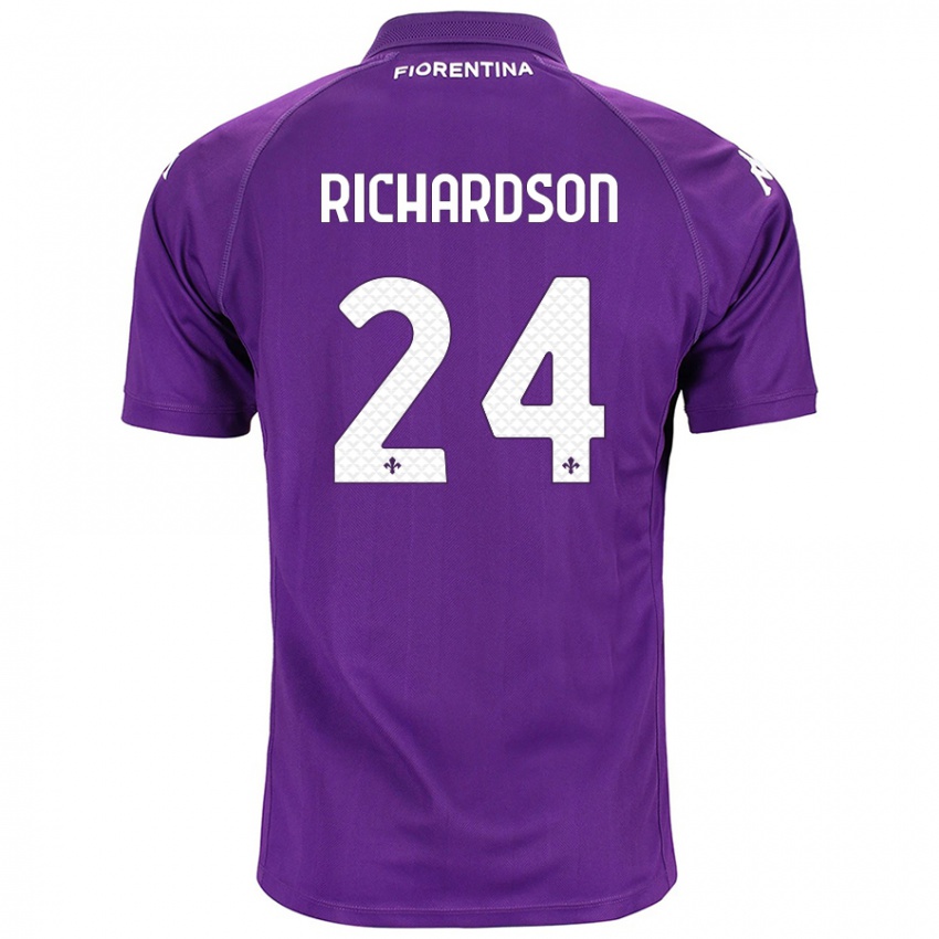 Mænd Amir Richardson #24 Lilla Hjemmebane Spillertrøjer 2024/25 Trøje T-Shirt