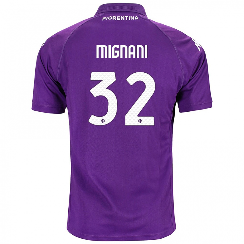 Mænd Carlo Mignani #32 Lilla Hjemmebane Spillertrøjer 2024/25 Trøje T-Shirt