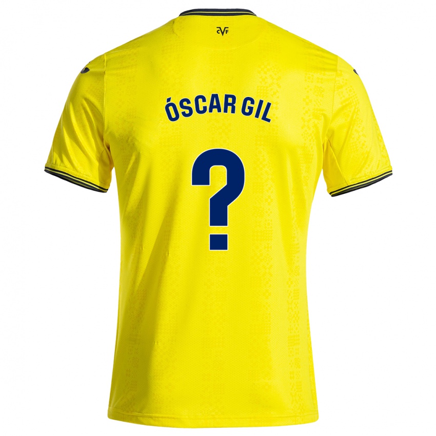 Mænd Óscar Gil #0 Gul Sort Hjemmebane Spillertrøjer 2024/25 Trøje T-Shirt