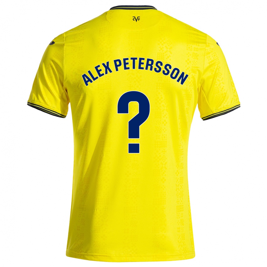 Mænd Max Alex Petersson #0 Gul Sort Hjemmebane Spillertrøjer 2024/25 Trøje T-Shirt