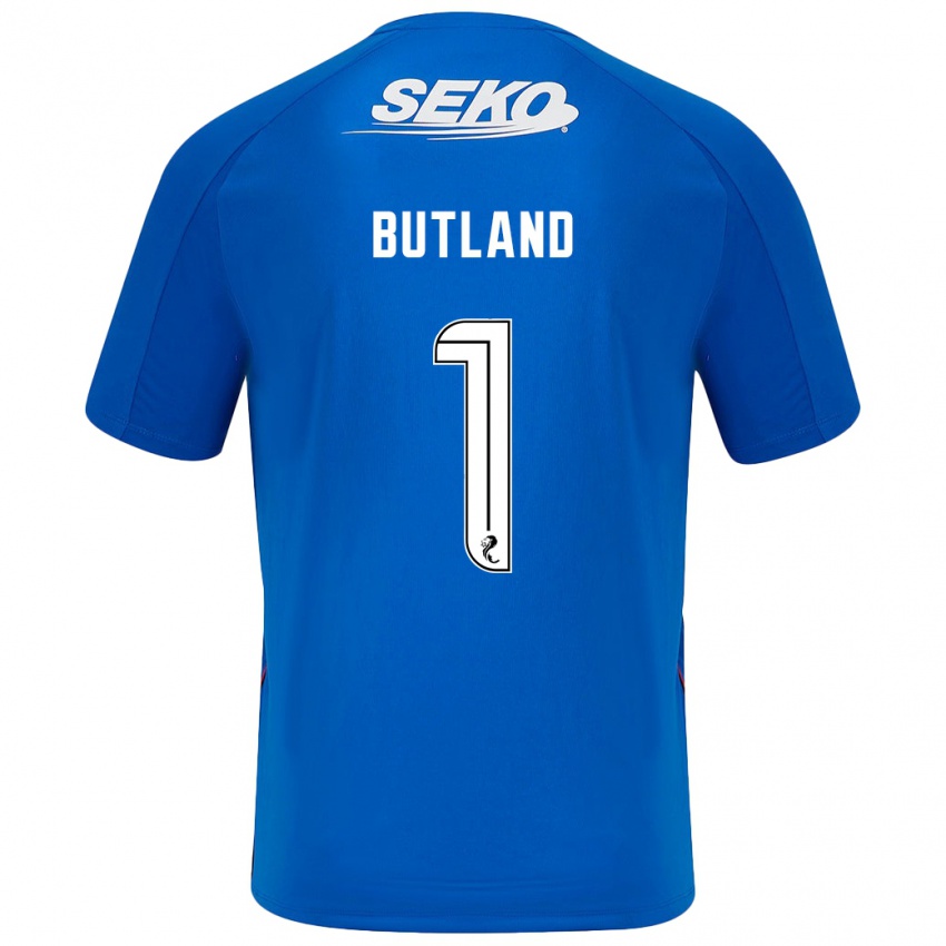 Mænd Jack Butland #1 Mørkeblå Hjemmebane Spillertrøjer 2024/25 Trøje T-Shirt