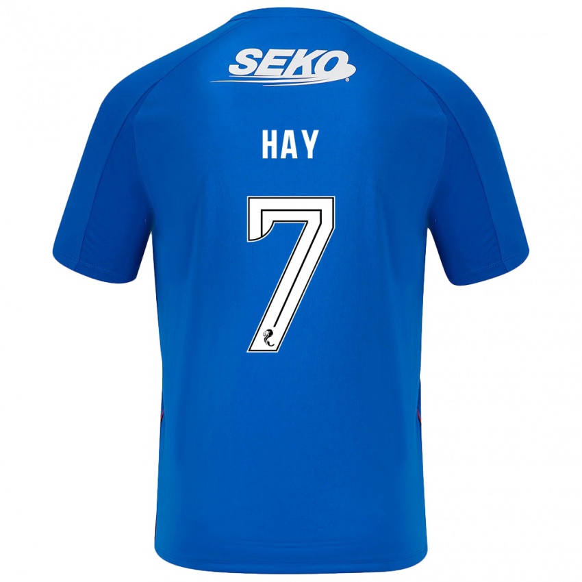 Mænd Brogan Hay #7 Mørkeblå Hjemmebane Spillertrøjer 2024/25 Trøje T-Shirt