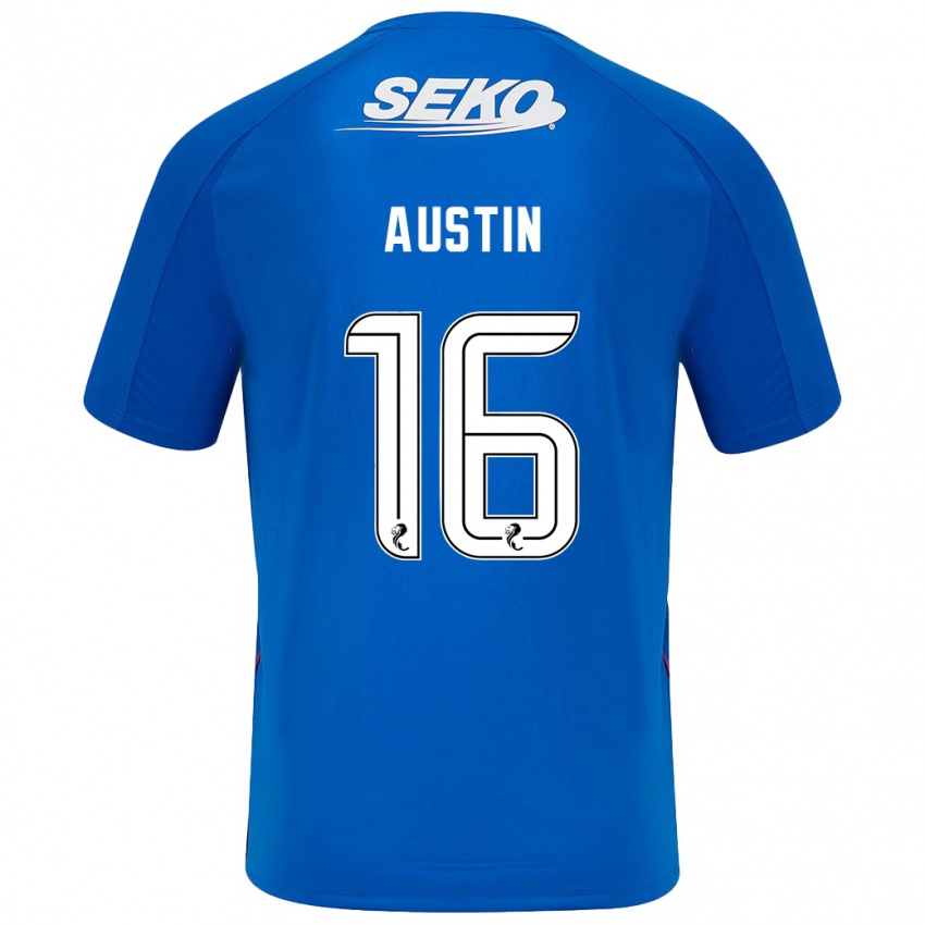 Mænd Eilidh Austin #16 Mørkeblå Hjemmebane Spillertrøjer 2024/25 Trøje T-Shirt