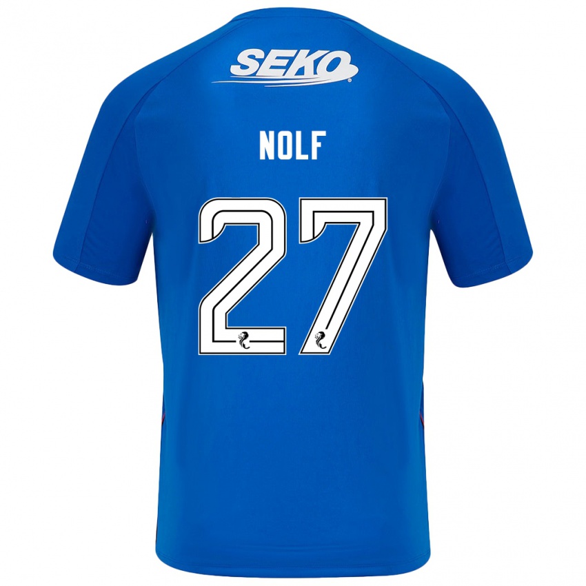 Mænd Madeline Nolf #27 Mørkeblå Hjemmebane Spillertrøjer 2024/25 Trøje T-Shirt