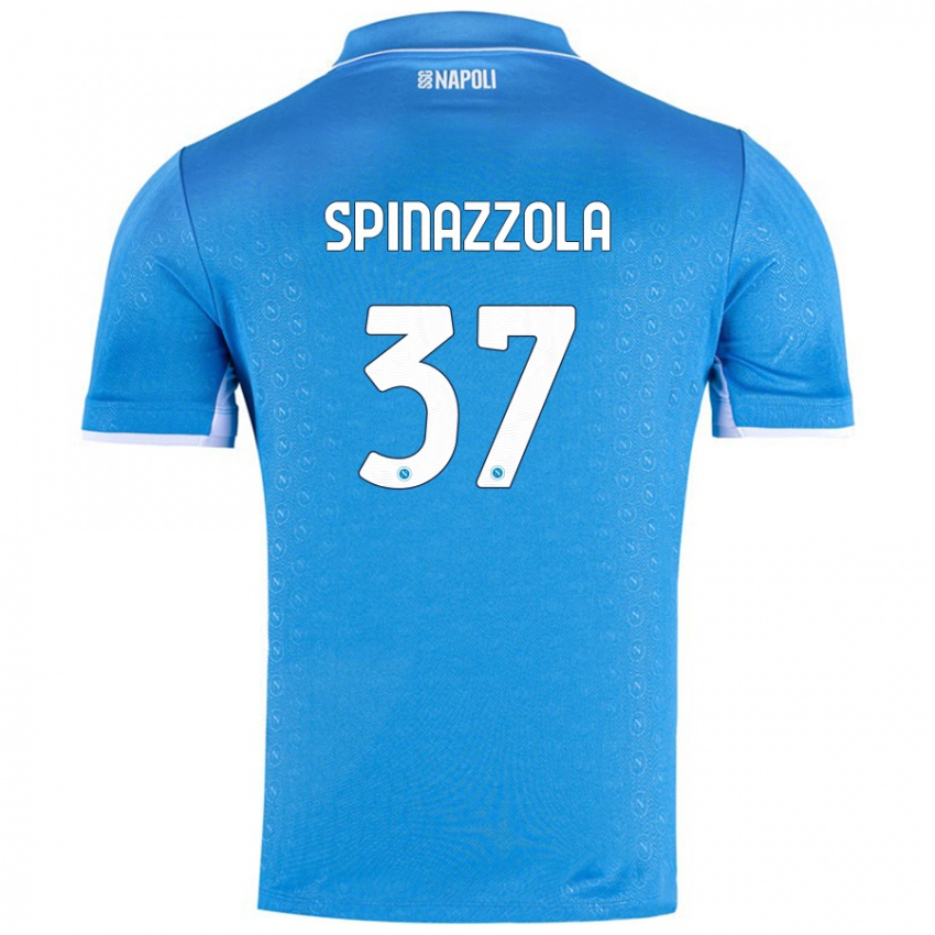 Mænd Leonardo Spinazzola #37 Himmelblå Hjemmebane Spillertrøjer 2024/25 Trøje T-Shirt