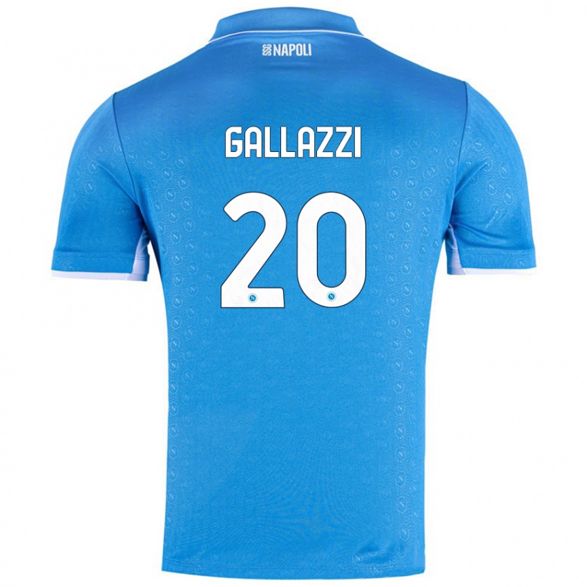 Mænd Valentina Gallazzi #20 Himmelblå Hjemmebane Spillertrøjer 2024/25 Trøje T-Shirt