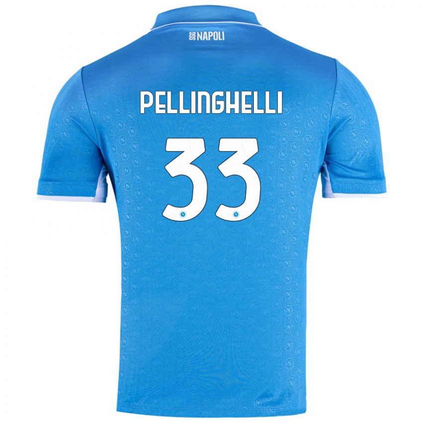 Mænd Alice Pellinghelli #33 Himmelblå Hjemmebane Spillertrøjer 2024/25 Trøje T-Shirt