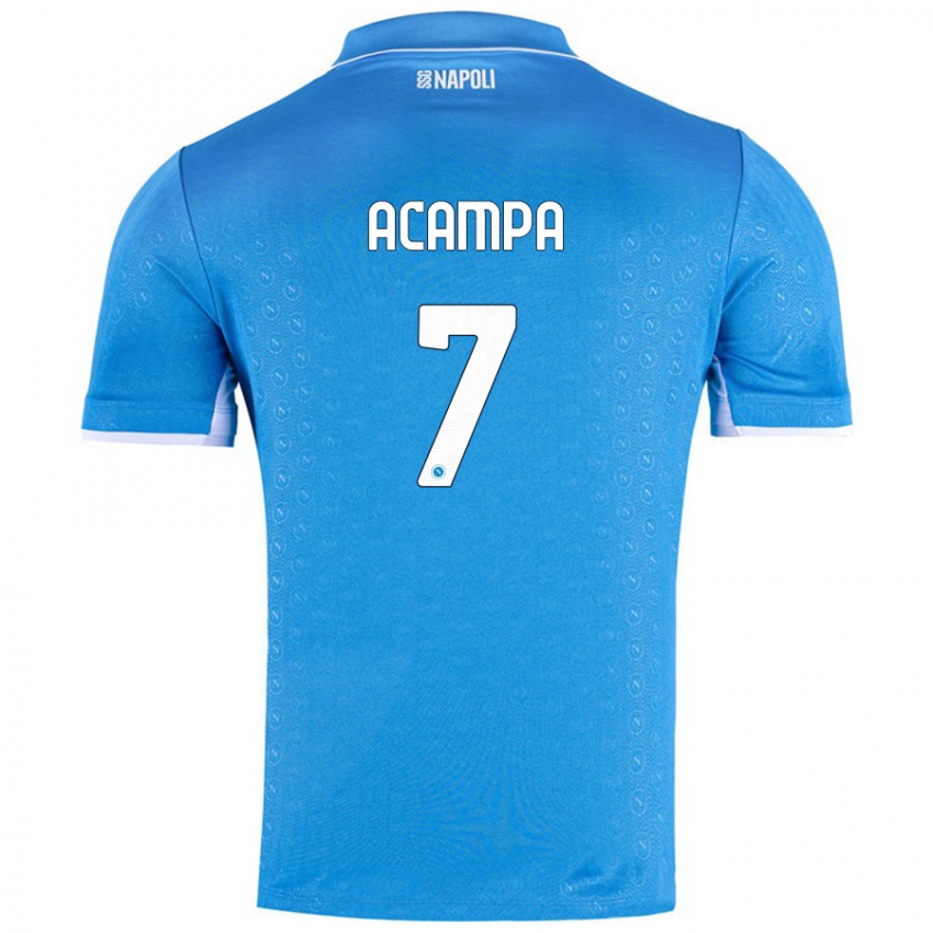 Mænd Davide Acampa #7 Himmelblå Hjemmebane Spillertrøjer 2024/25 Trøje T-Shirt