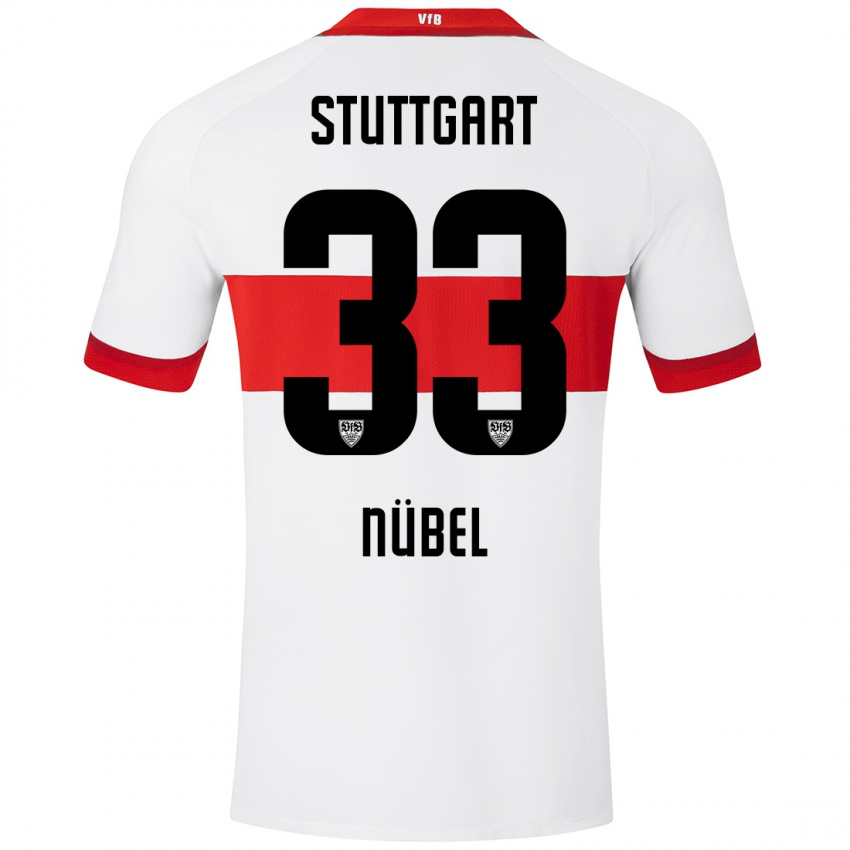 Mænd Alexander Nübel #33 Hvid Rød Hjemmebane Spillertrøjer 2024/25 Trøje T-Shirt