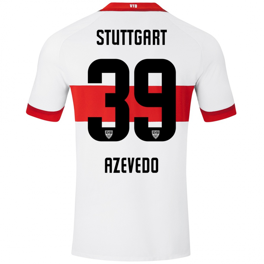 Mænd Alexandre Azevedo #39 Hvid Rød Hjemmebane Spillertrøjer 2024/25 Trøje T-Shirt