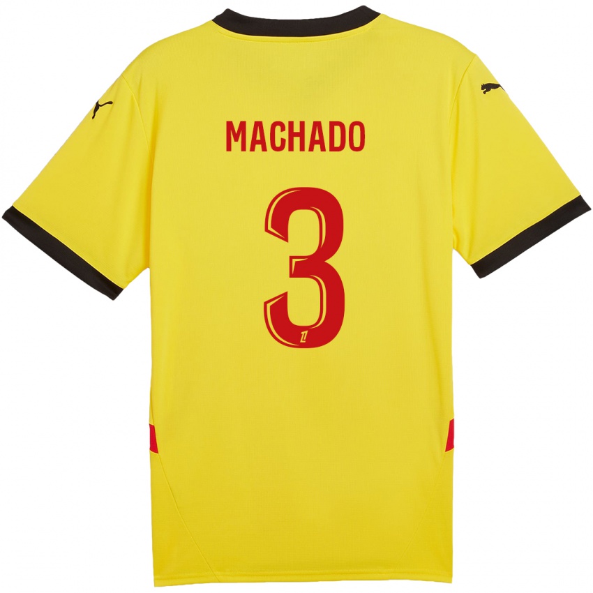 Mænd Deiver Machado #3 Gul Rød Hjemmebane Spillertrøjer 2024/25 Trøje T-Shirt