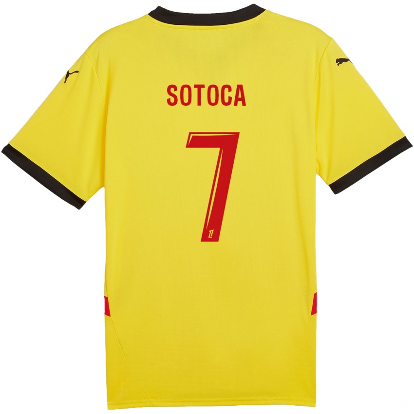 Mænd Florian Sotoca #7 Gul Rød Hjemmebane Spillertrøjer 2024/25 Trøje T-Shirt