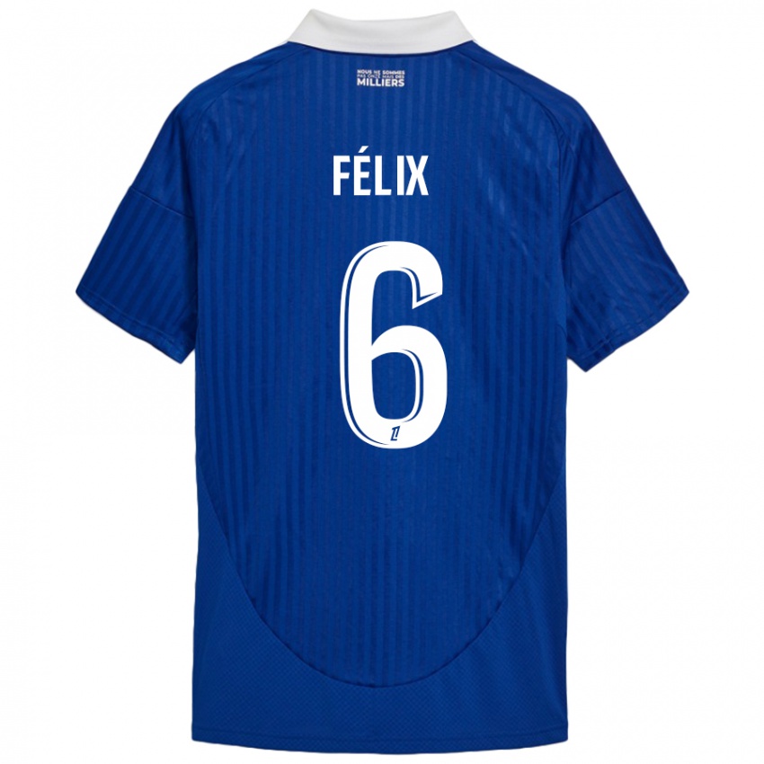 Mænd Félix Lemaréchal #6 Blå Hvid Hjemmebane Spillertrøjer 2024/25 Trøje T-Shirt