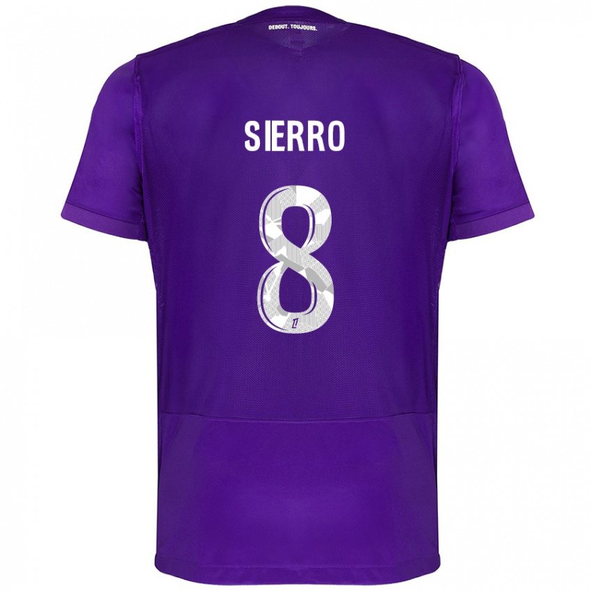 Mænd Vincent Sierro #8 Lilla Hvid Hjemmebane Spillertrøjer 2024/25 Trøje T-Shirt