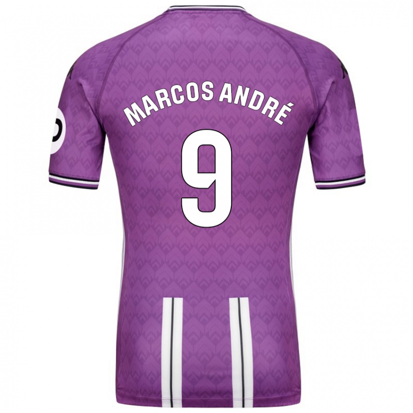 Mænd Marcos Andre #9 Lilla Hvid Hjemmebane Spillertrøjer 2024/25 Trøje T-Shirt