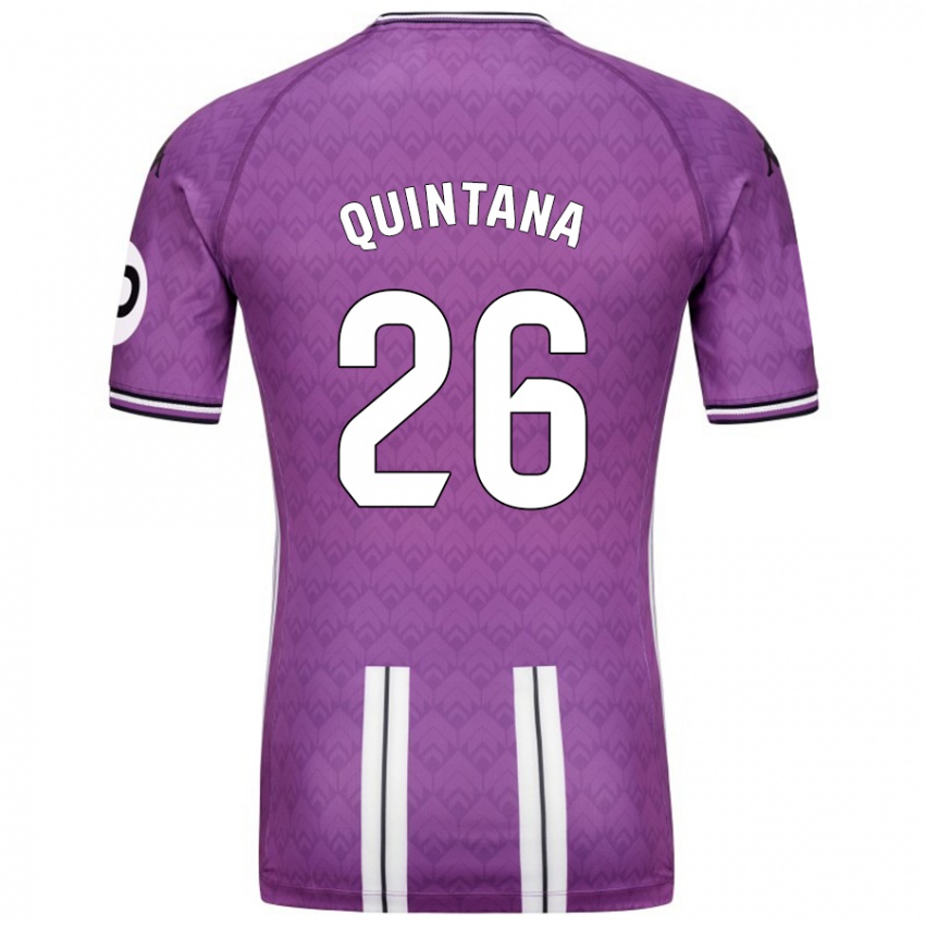 Mænd Alberto Quintana #26 Lilla Hvid Hjemmebane Spillertrøjer 2024/25 Trøje T-Shirt