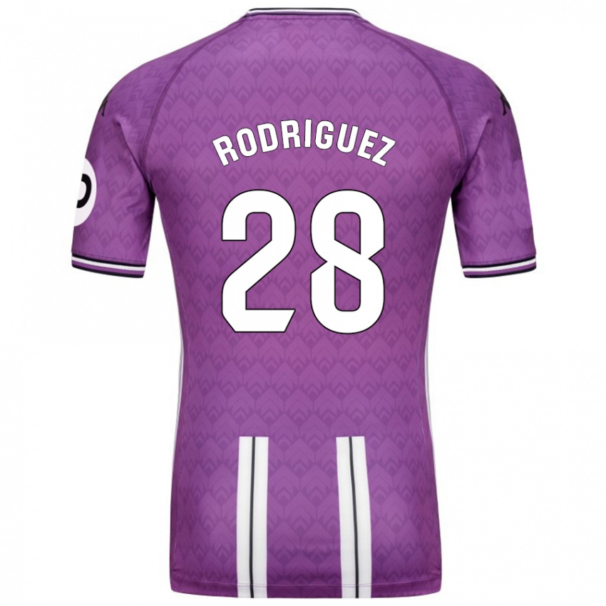 Mænd Yago Rodríguez #28 Lilla Hvid Hjemmebane Spillertrøjer 2024/25 Trøje T-Shirt