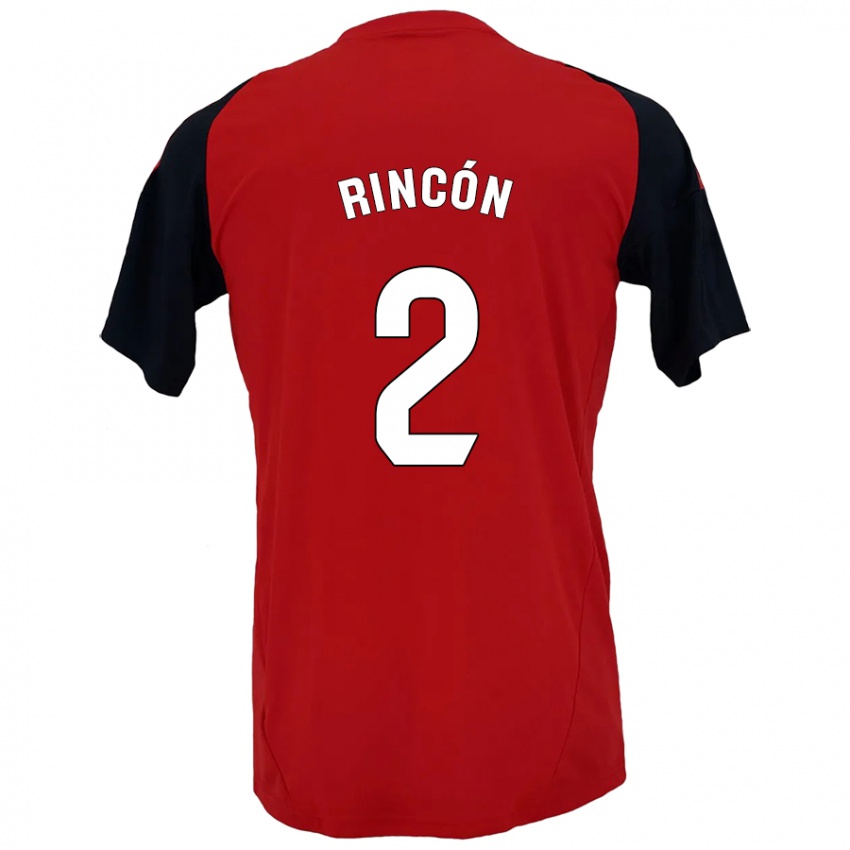 Mænd Hugo Rincón #2 Rød Sort Hjemmebane Spillertrøjer 2024/25 Trøje T-Shirt