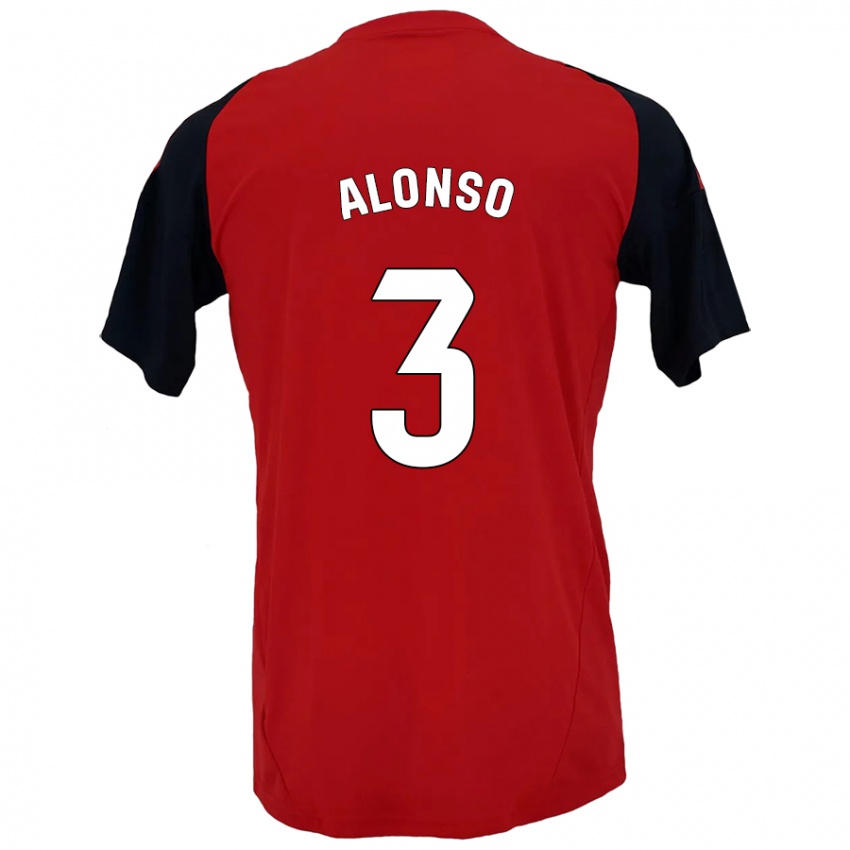 Mænd Julio Alonso #3 Rød Sort Hjemmebane Spillertrøjer 2024/25 Trøje T-Shirt