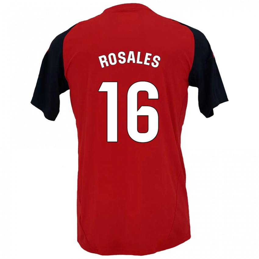 Mænd Diego Rosales #16 Rød Sort Hjemmebane Spillertrøjer 2024/25 Trøje T-Shirt