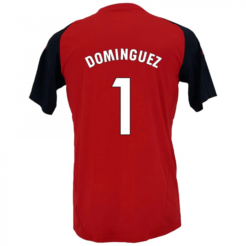 Mænd Iago Domínguez #1 Rød Sort Hjemmebane Spillertrøjer 2024/25 Trøje T-Shirt