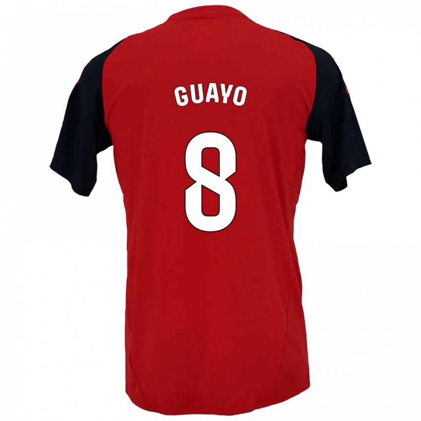 Mænd Guayo #8 Rød Sort Hjemmebane Spillertrøjer 2024/25 Trøje T-Shirt