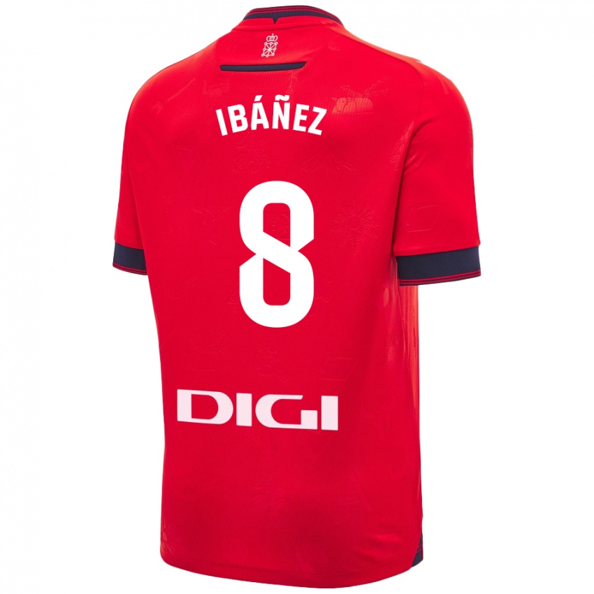 Mænd Pablo Ibáñez #8 Rød Hvid Hjemmebane Spillertrøjer 2024/25 Trøje T-Shirt