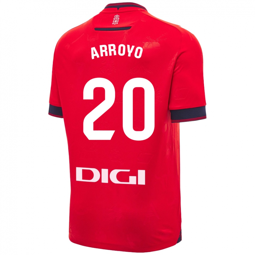 Mænd Roberto Arroyo #20 Rød Hvid Hjemmebane Spillertrøjer 2024/25 Trøje T-Shirt